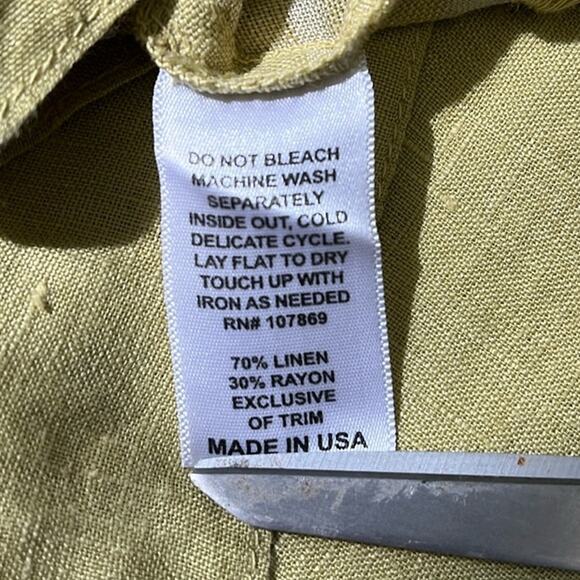 Linnea Linen-Blend Artsy Lagenlook Boxy Roll Tab Lightweight Wide Neck Top Small - Picture 11 of 14